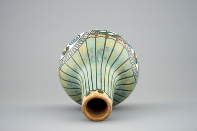 A Boch Keramis vase with a cockerel, 1st half 20th C.
