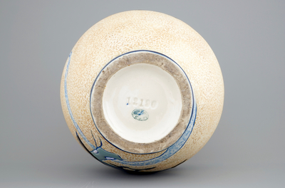 A Czech Amphora art deco vase with birds, early 20th C.