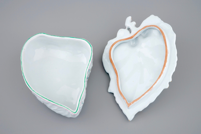 A leaf-shaped box and cover, ca. 1900, marked Gall&eacute;, Nancy, France