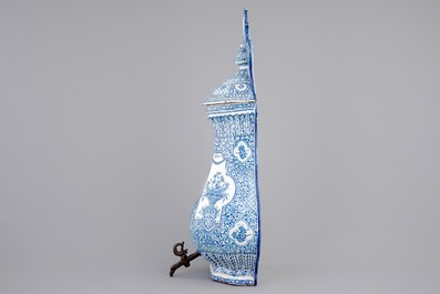A massive blue and white Dutch Delft cistern with pewter spout, 18th C.