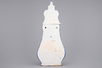 A massive blue and white Dutch Delft cistern with pewter spout, 18th C.