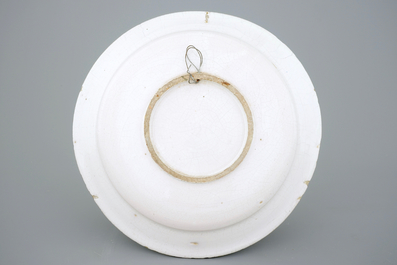 A blue and white Brussels faience plate, ca.1800