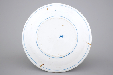 A fine blue and white Dutch Delftware plate, ca. 1700