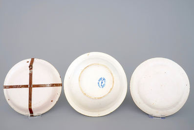19th C. Spanish Talavera ceramics: five dishes and a bowl