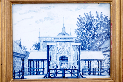 Deux plaques aux vues topographiques, Makkum, 19&egrave;me