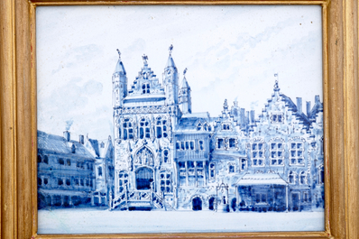 Deux plaques aux vues topographiques, Makkum, 19&egrave;me