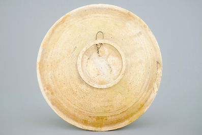 A polychrome maiolica dish with an orange, Antwerp or Haarlem, ca. 1580-1600