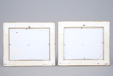 Deux plaques aux vues topographiques, Makkum, 19&egrave;me