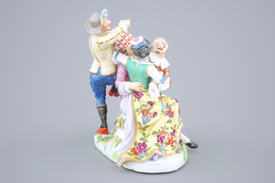 A romantic porcelain group in the Meissen style, Samson, Paris, 19th C.