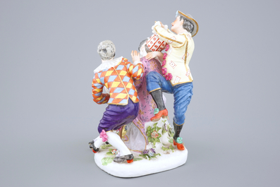 A romantic porcelain group in the Meissen style, Samson, Paris, 19th C.