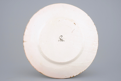 A large Italian maiolica dish with Poseidon and Triton, 20th C.
