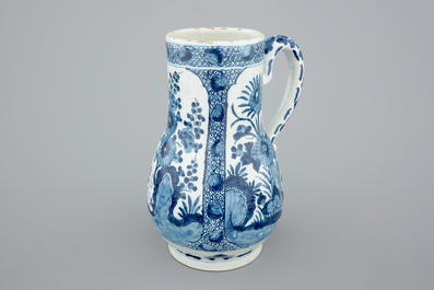 A blue and white Dutch Delft jug in Japanese style, ca. 1700