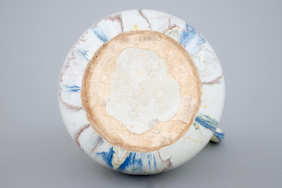A French faience faux-marbre jug, Rouen, Poterat workshop, 18th C.