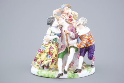 A romantic porcelain group in the Meissen style, Samson, Paris, 19th C.