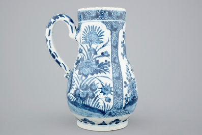 A blue and white Dutch Delft jug in Japanese style, ca. 1700