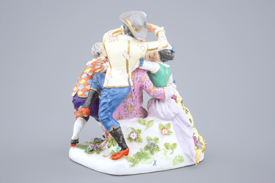 A romantic porcelain group in the Meissen style, Samson, Paris, 19th C.
