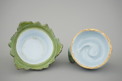 Une terrine en forme de poisson en fa&iuml;ence polychrome de Delft, 18&egrave;me