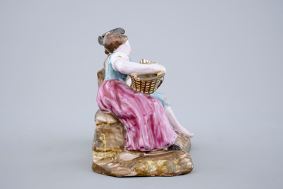 A French faience group, Luneville, 18th C.