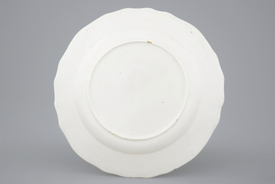 A Tournai porcelain plate with Saint-Georges fighting the dragon, late 18th C.