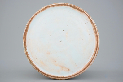 A polychrome French faience wine cooler, Rouen, 19th C.