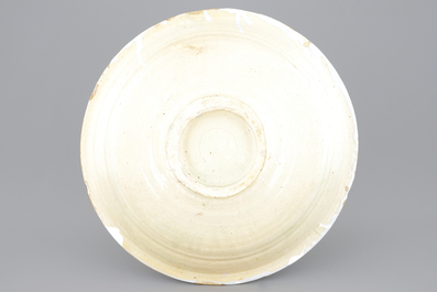 A blue and white bowl with a biblical scene, Harlingen, Friesland, 18th C.