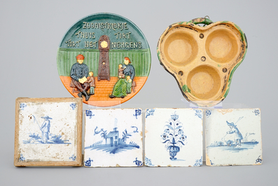 Une collection de poterie flamande et quelques carreaux de Delft, 18/20&egrave;me
