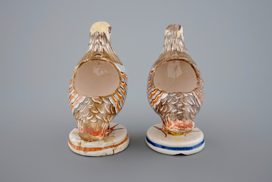 A pair of Spanish bird-shaped tureens, Alcora, 18th C.