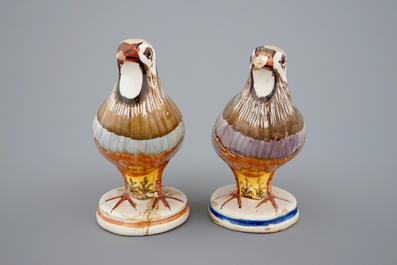 A pair of Spanish bird-shaped tureens, Alcora, 18th C.