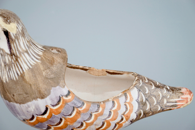 A pair of Spanish bird-shaped tureens, Alcora, 18th C.