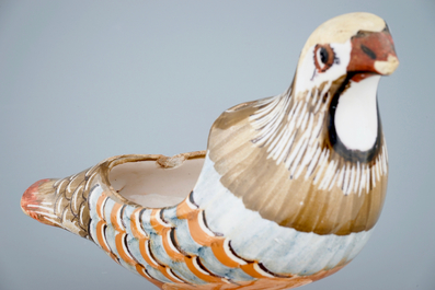A pair of Spanish bird-shaped tureens, Alcora, 18th C.