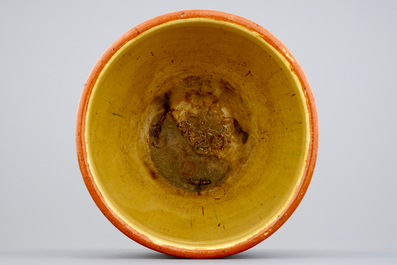 An art nouveau jardiniere, Flemish pottery, early 20th C.