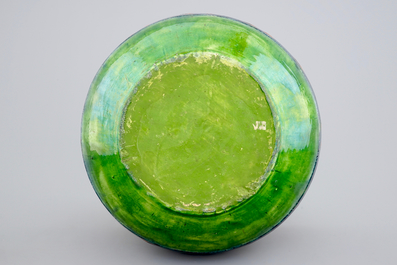 An art nouveau jardiniere, Flemish pottery, early 20th C.