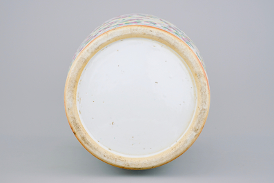A tall Chinese famille rose vase, 19th C.