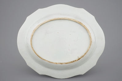 A large Chinese famille rose export porcelain dish, Qianlong, 18th C.