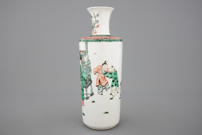 A fine Chinese famille verte porcelain vase, 19th C.