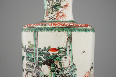 A fine Chinese famille verte porcelain vase, 19th C.