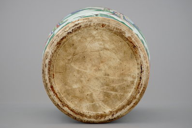 A large Chinese wucai vase, Transitional period, 1620-1683