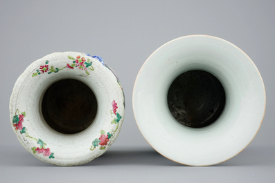 Two Chinese famille rose vases, 19th C.