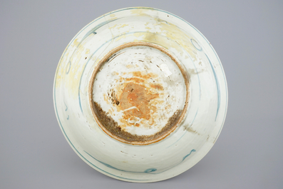 A large blue and white Islamic market Swatow dish, late Ming Dynasty, ca. 1600