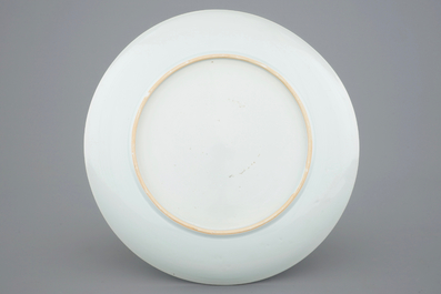 A very fine Chinese blue and white landscape dish, Yongzheng/Qianlong