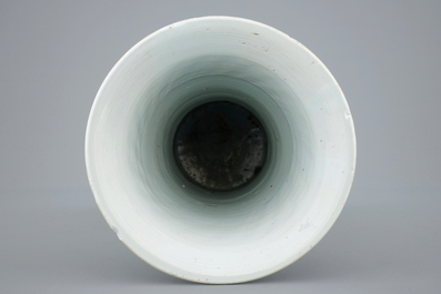 A Chinese wucai gu beaker vase, Shunzhi, ca. 1660