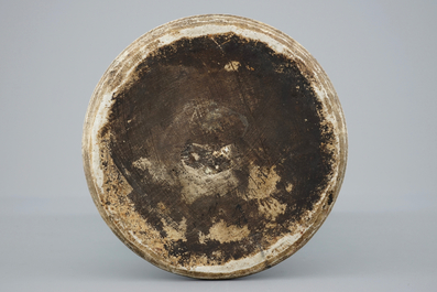 A Chinese wucai gu beaker vase, Shunzhi, ca. 1660