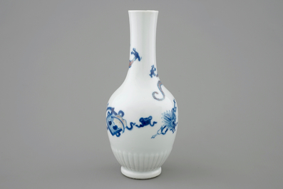 A Chinese blue and white and underglaze red vase with a dragon, Kangxi