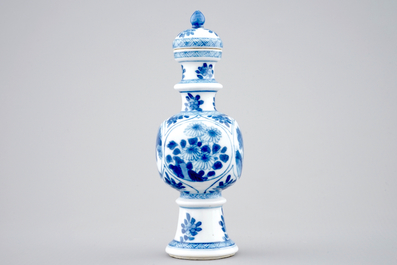 A rare Chinese blue and white vase and cover, Kangxi