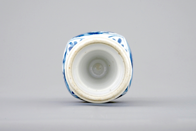 A rare Chinese blue and white vase and cover, Kangxi