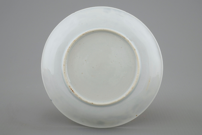 Een Chinese blauw-witte kop en schotel, Kangxi