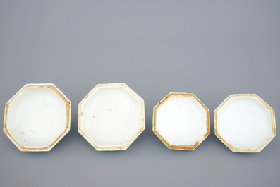 Four Chinese Bencharong porcelain thai market boxes and covers, 19th C.