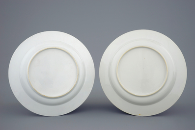 Two fine Chinese famille rose plates, Yongzheng, 1723-1735