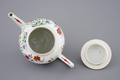 A fine Chinese famille rose teapot with a pair of goats, Qianlong