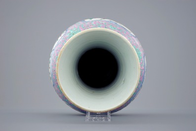 A Chinese famille rose "Straits" bottle vase for the Indonesian market, 19th C.
